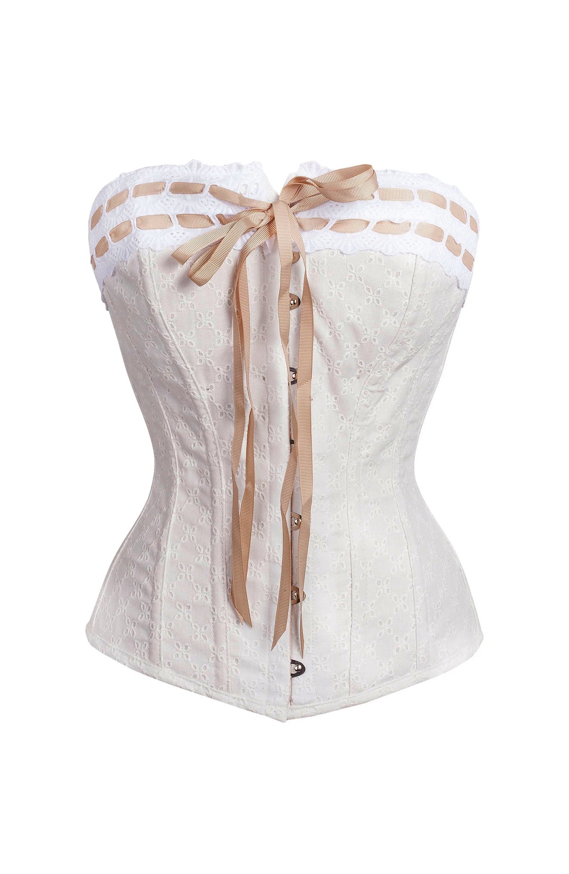 VINTAGE INSPIRED STRAIGHT OVERBUST CORSET FRONT