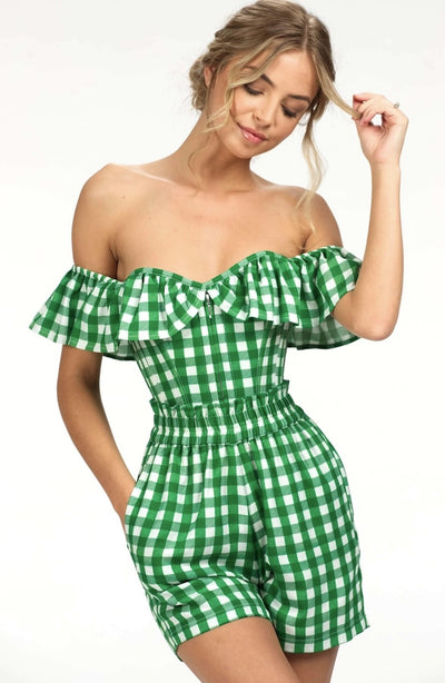 Green Gingham Corset