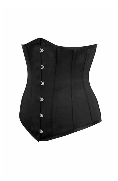 BASICALLY BLACK SATIN UNDERBUST LONGLINE CORSET SIDE