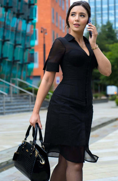 BLACK CORSET SHIRT DRESS SIDE