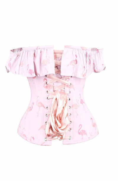 PINK FLAMINGO CORSET WITH SLEEVES BACK