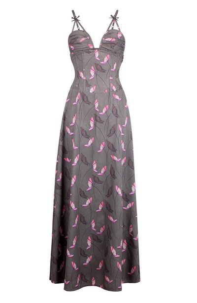 PINK POPPY CORSET MAXI DRESS FRONT
