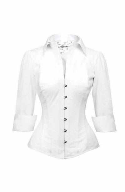 WHITE TO BASICS CORSET SHIRT FRONT